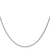 14K White Gold 18 inch 1mm Round Open Link Cable with Lobster Clasp Chain